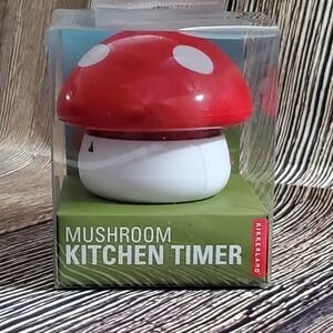 NEW Red Mushroom Kitchen Timer Red White Polka Dot Mushroom Wind Up NEW IN BOX